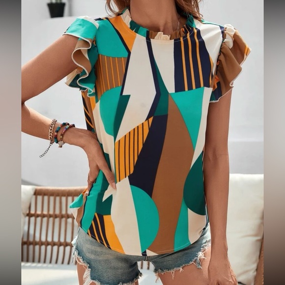 Boho blouse ruffle sleeveless - Picture 7 of 7